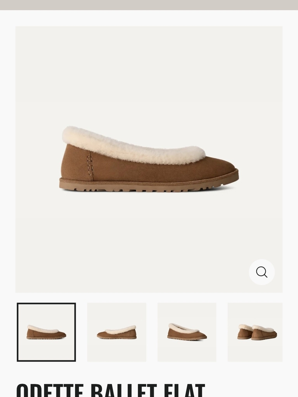New Luvvette Odette Ballet Flat Slip-On in Brown with Cream Shearling 9.5